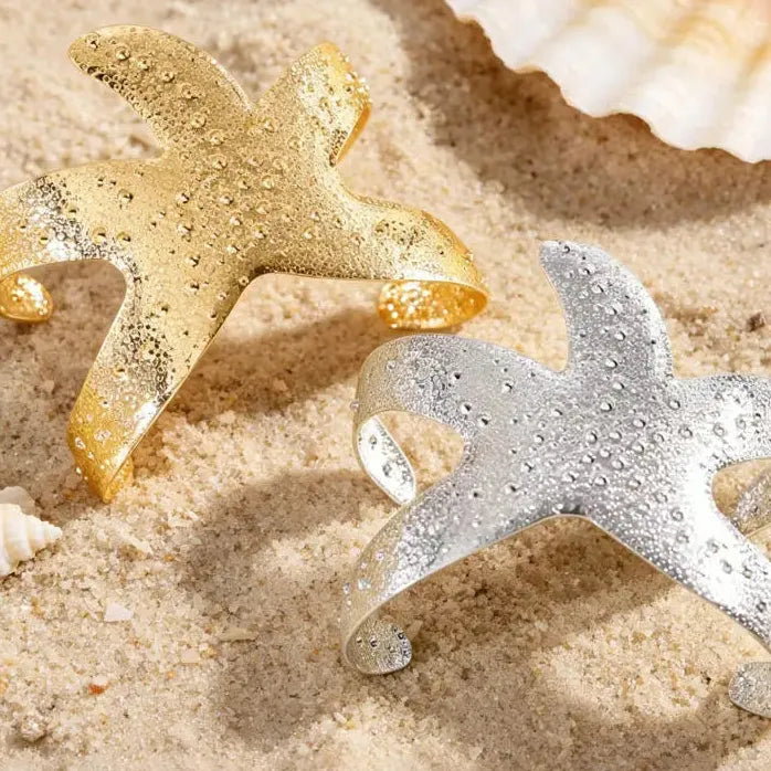 Personalized Geometric Metal Starfish Arm Bangles for Women Bohemian Bracelet