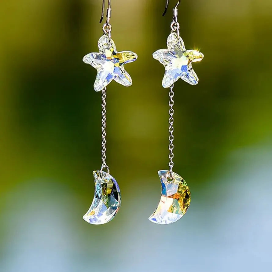 Korean Zircon Crystal Water Drop Tassel Earrings for Women Wedding Party Jewelry