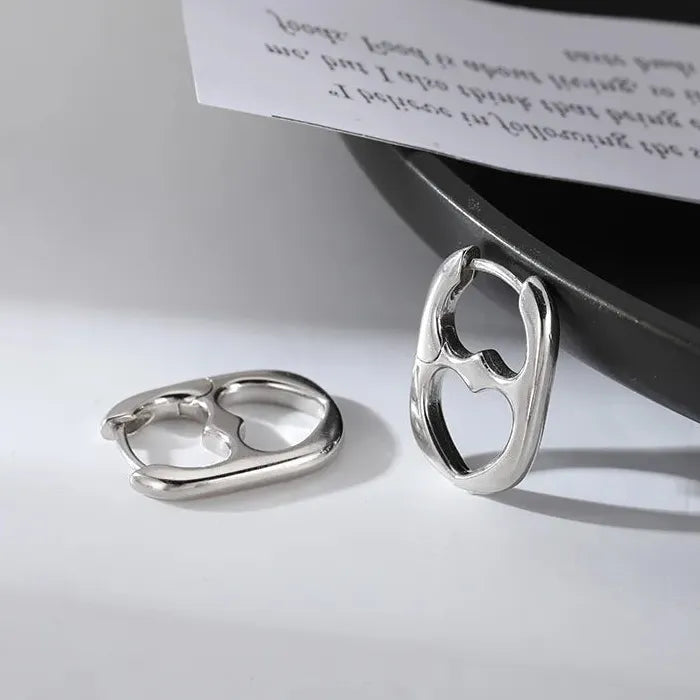 Copper Alloy Heart Hoop Earrings Women Geometric Hollow Ear Buckle Gift 2026