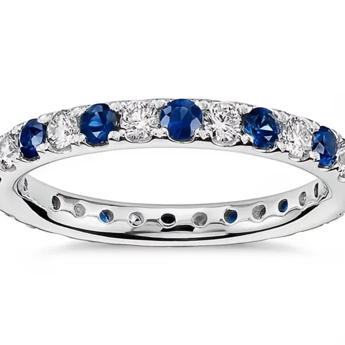 Blue Crystal Cubic Zirconia Ring for Women Stylish Brass Jewelry