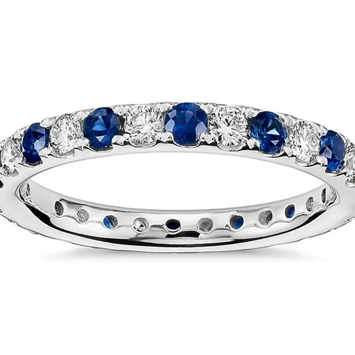 Stylish Blue Cubic Zirconia Brass Ring for Women Simple Design