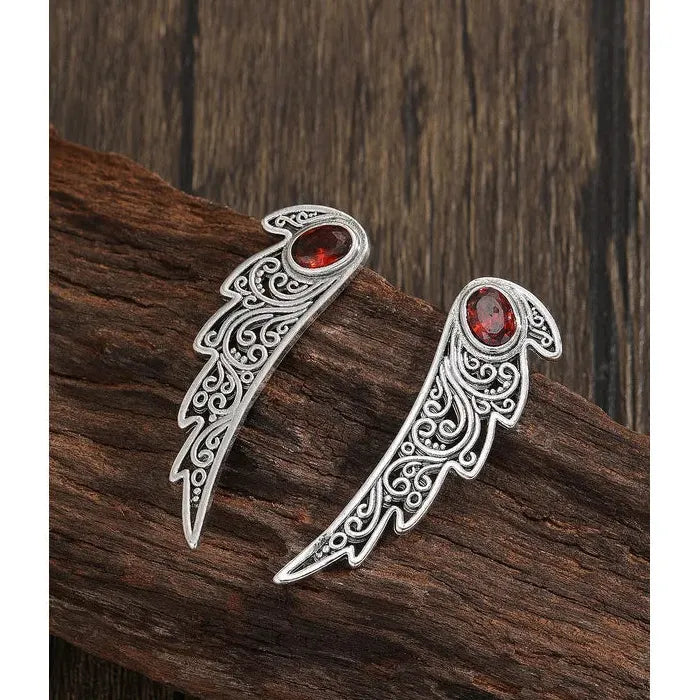 Vintage Indian Tribal Red Resin Bohemian Long Hollow Pendant Earrings for Women