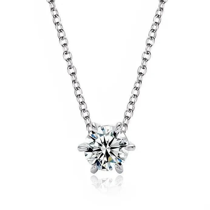 Elegant Minimalist Round Cubic Zirconia Pendant Necklace for Women Wedding