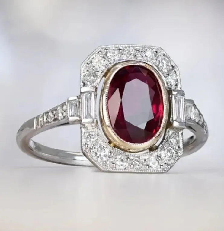 Gold Color Geometric Zircon Ring for Women Minimalist Trendy Zinc Alloy Jewelry