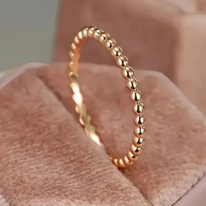 Metal Beads Rings for Women 4 Colors Brass Minimalist Geometric Jewelry