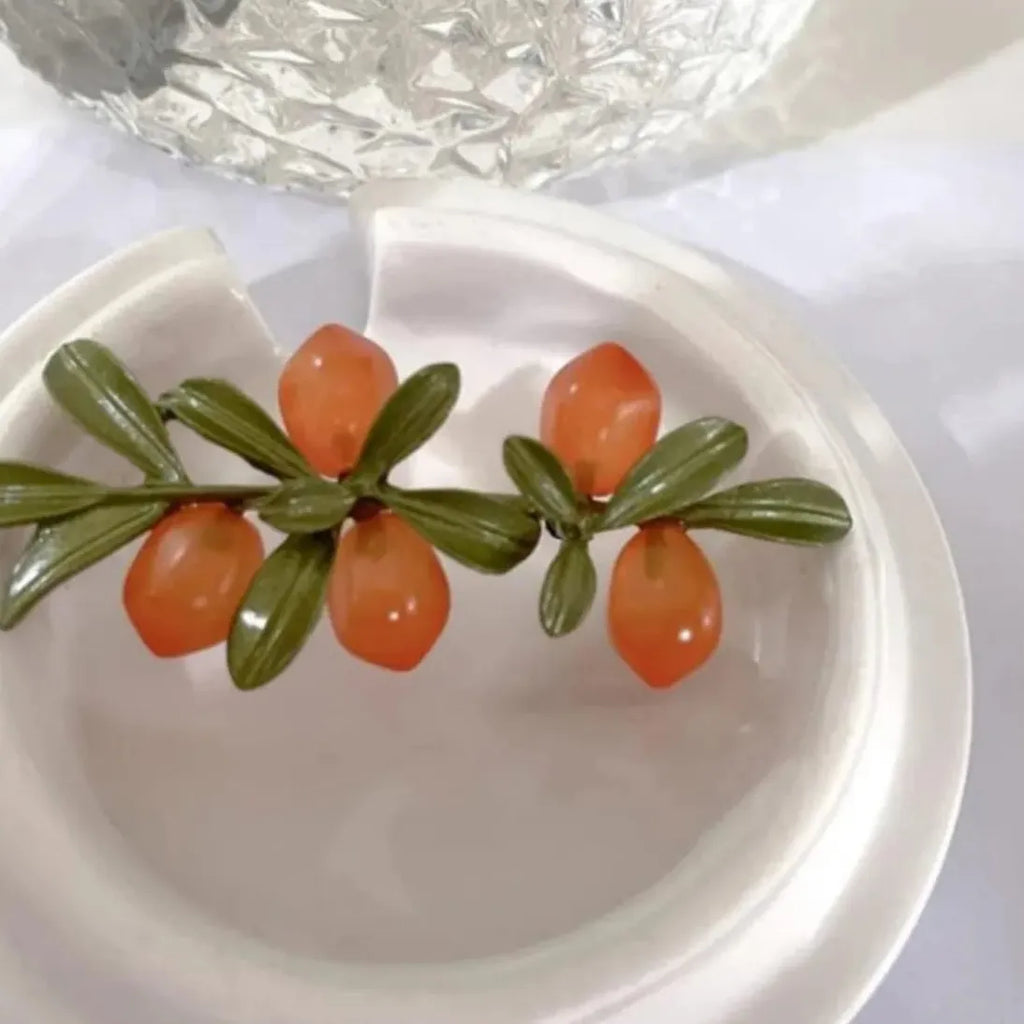 Luxury Lucite Orange Berry Women's Brooch Classic Elegant Gift Accessory
