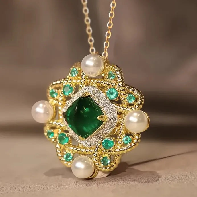 Elegant Women's Pendant Necklace with Imitation Pearl & CZ for Weddings