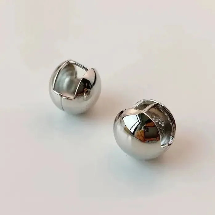 Copper Alloy Metal Ball Stud Earrings European American Style Women 2026