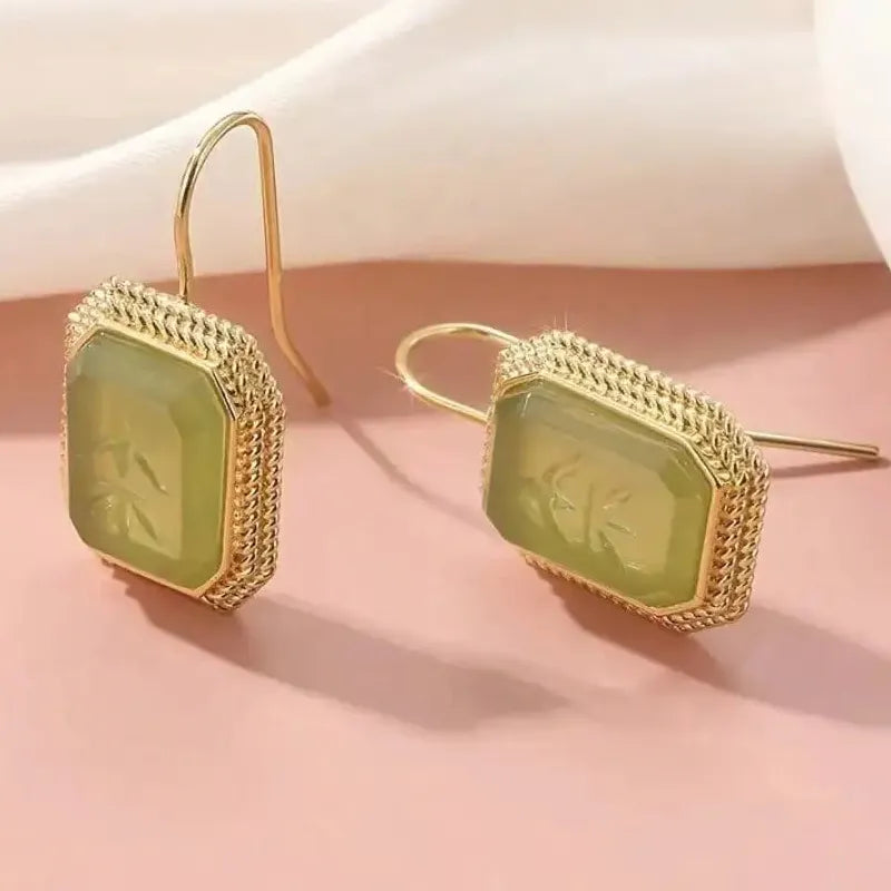 Elegant Retro Copper Geometric Pendant Earrings for Ladies Wedding Jewelry Gifts