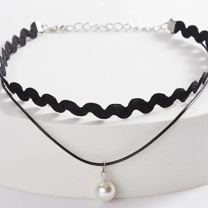 Black Velvet Heart Crystal Pendant Lace Choker Necklace Retro Gothic