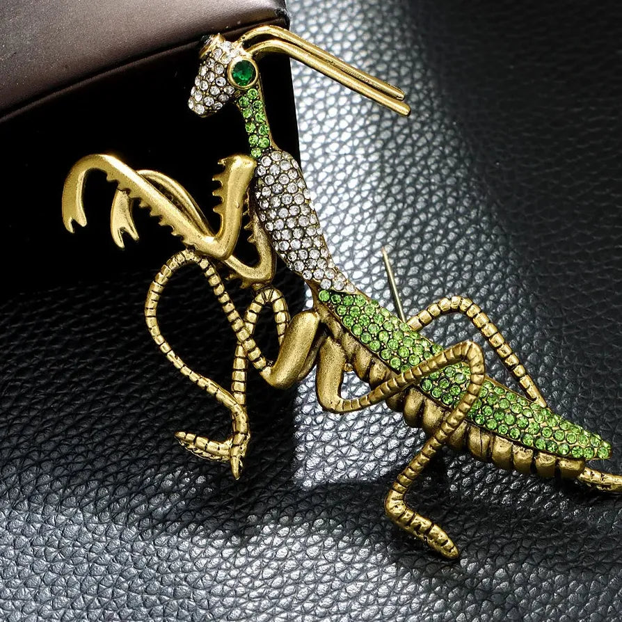 Luxury Insect Brooches Cicada Beetle Bee Mantis Pin for Women