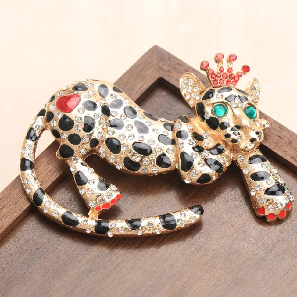Vintage Leopard-Print Brooch for Men & Women Wedding Gift Accessory