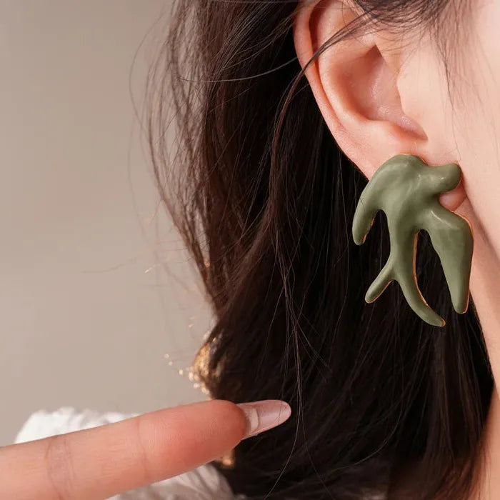 Vintage Boho Zinc Alloy Swallow Bird Drop Earrings for Women Gift