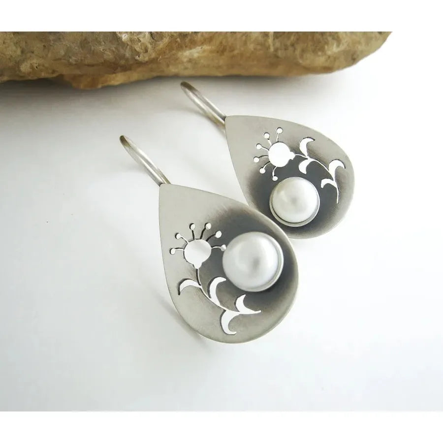Ethnic Style Retro Women's Earrings with Artificial Gemstone Leaves Party Jewelry