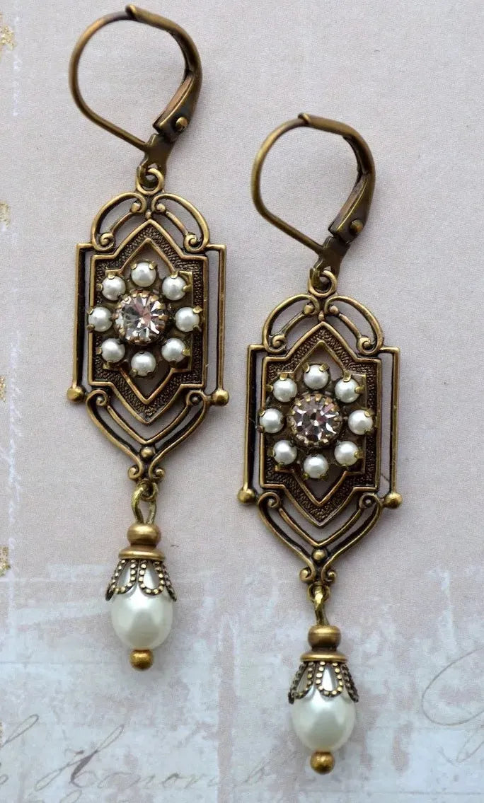 Handmade Vintage Bohemian Geometric Waterdrop Stone Earrings for Women & Girls