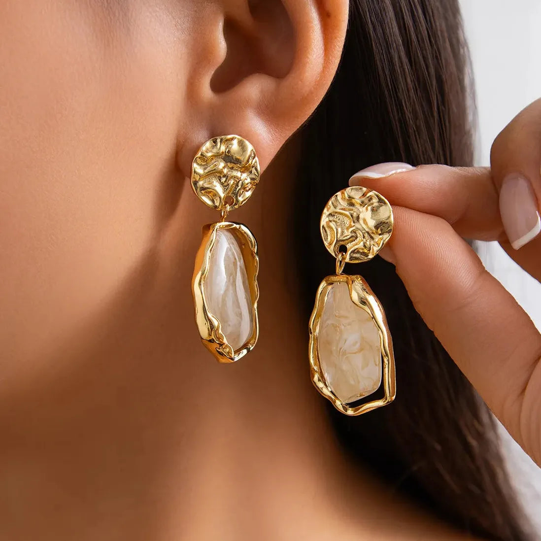 Korea Style Irregular Geometry Drop Earrings for Women Fashion Jewelry