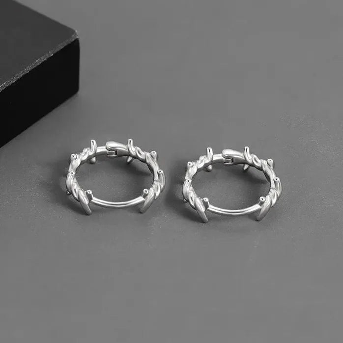 Hiphop Punk Thorn Hoop Earrings for Men Women Cartilage Tragus Gift