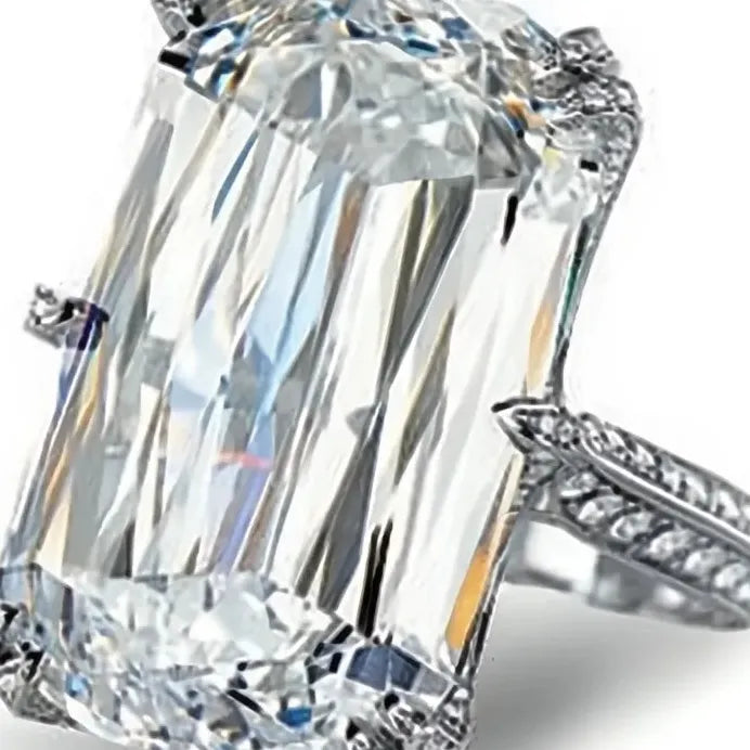 Large Cubic Zirconia Wedding Ring for Women Delicate Brilliant Jewelry
