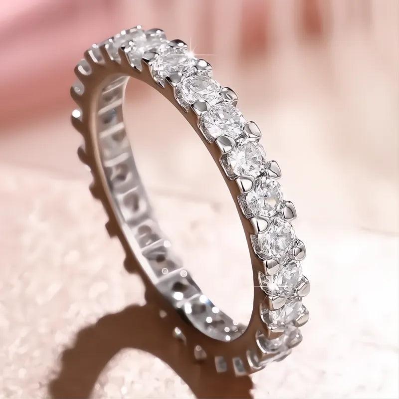 Versatile Thin Women Ring Cubic Zirconia Sparkling Wedding Party Fashion Jewelry