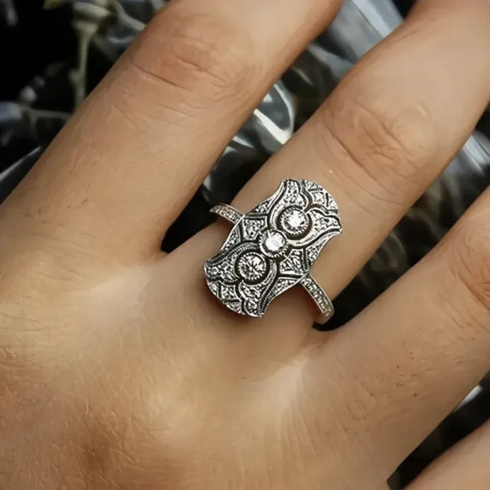 Temperament Women's Cubic Zirconia Geometric Party Ring for Anniversary