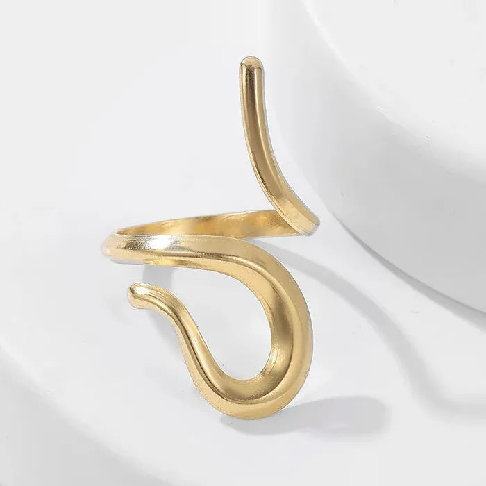 Gold Stainless Steel Geometric Rings for Women Men 2024 Gift Jewelry
