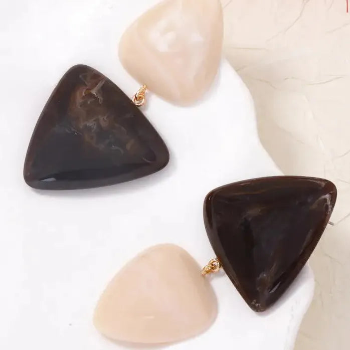 Retro Geometric Triangle Drop Earrings for Women Vintage Style Jewelry
