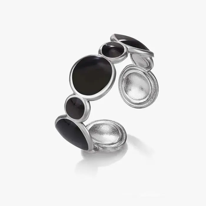 Adjustable Geometric Titanium Steel Ring for Women Wedding Gift Jewelry Accessory