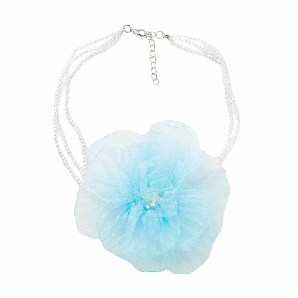 Vintage Multi-Layer Lace Flower Necklace Featuring Imitation Pearl Beads for Women
