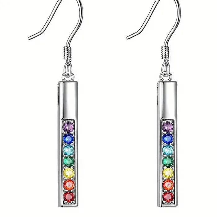 Colored Cubic Zirconia Zinc Alloy Women's Long Pendant Drop Earrings for Party Wedding