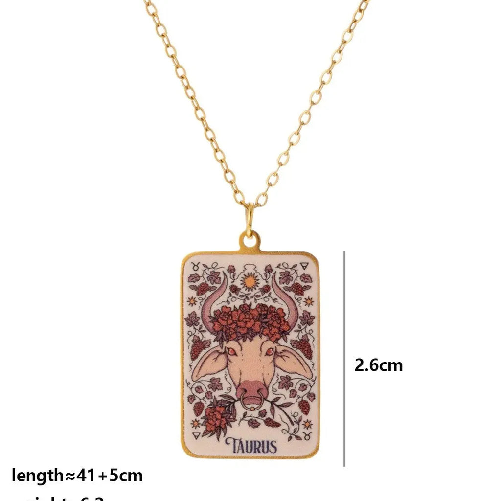 18k Gold Plated Stainless Steel Geometric Pendant Necklace for Women Stylish