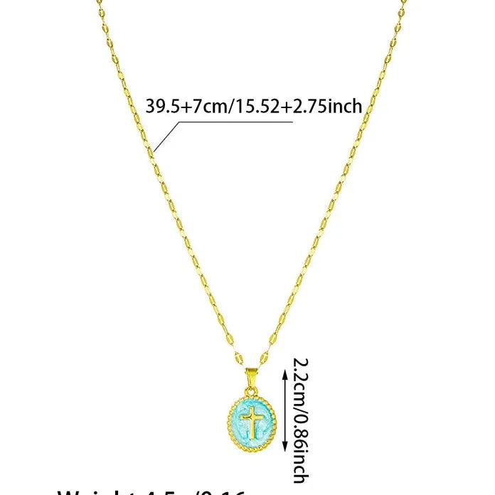 Cross Pendant Necklace for Women Girls Minimalist Geometric Charm Jewelry