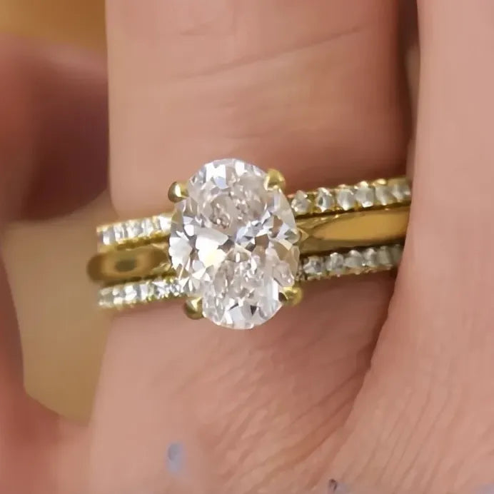 Women Bridal CZ Cubic Zirconia Ring Set Wedding Jewelry Collection