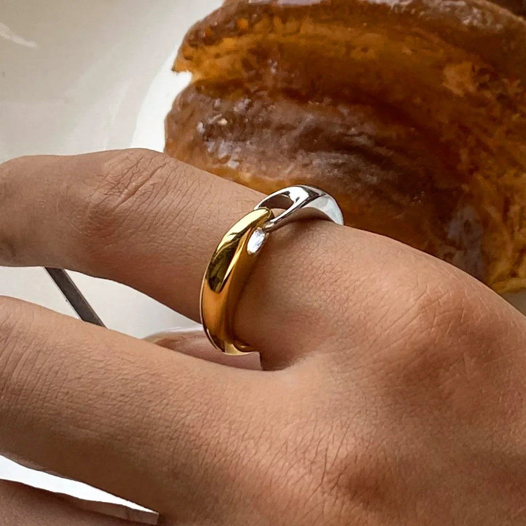 Waterproof C Shape Hoop Earrings for Women Stainless Steel Gold Plated Rings