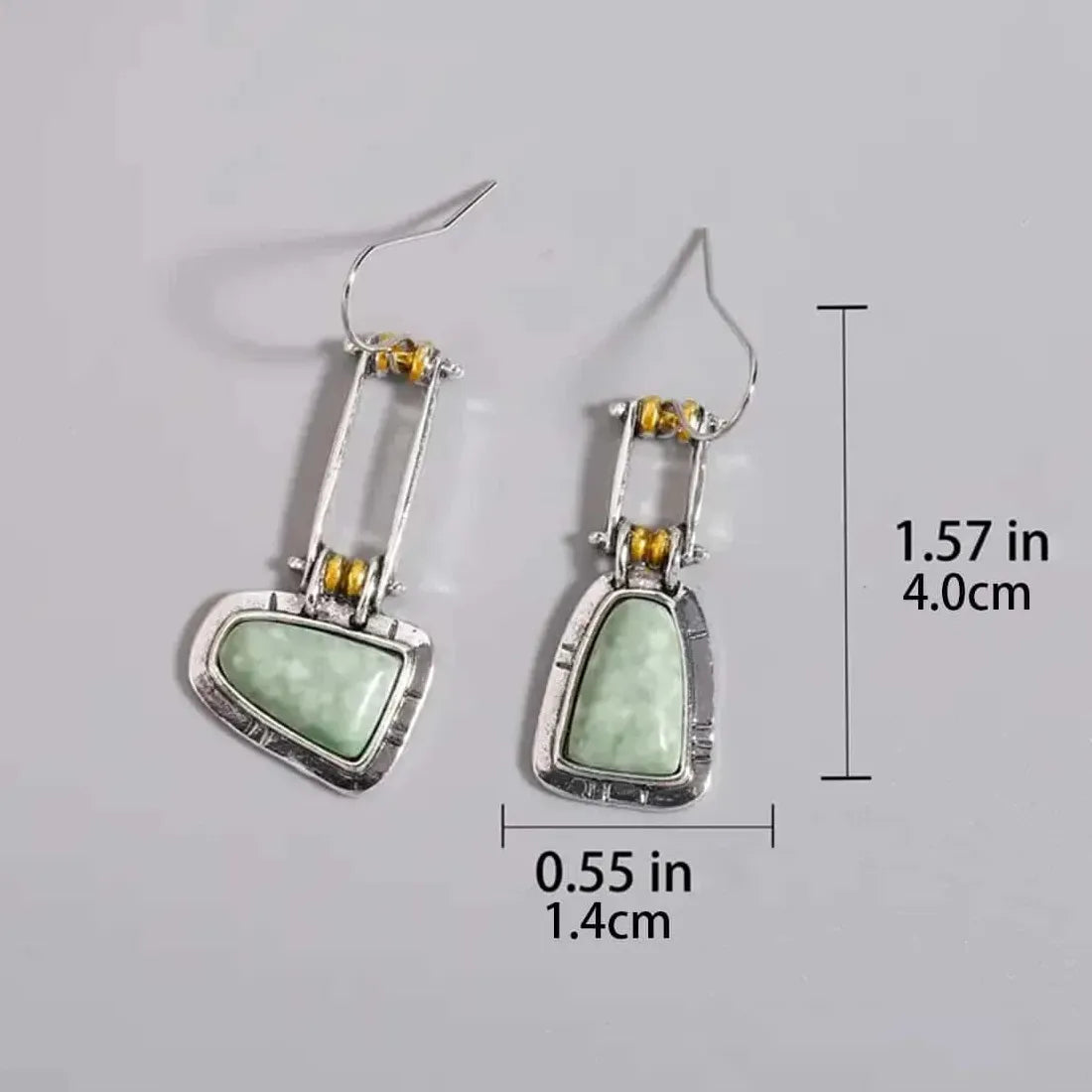 Bohemian Ethnic Faux Turquoise Teardrop Earrings Women Semi-Precious Stone Jewelry