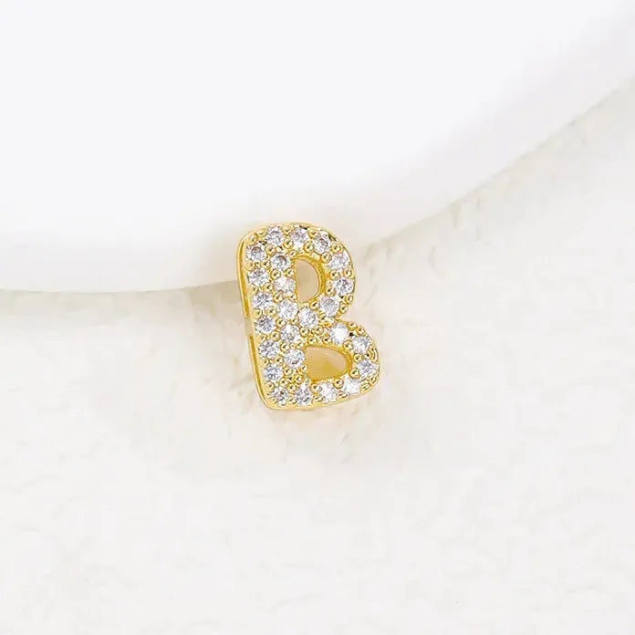 18K Gold Plated Zircon Initial Necklace Women Mini Alphabet Choker Gift