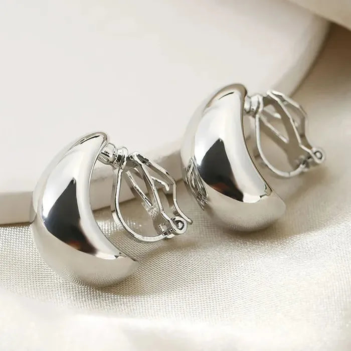 French Luxury Water Drop Clip Earrings Copper Alloy No Pierced Holes Jewelry