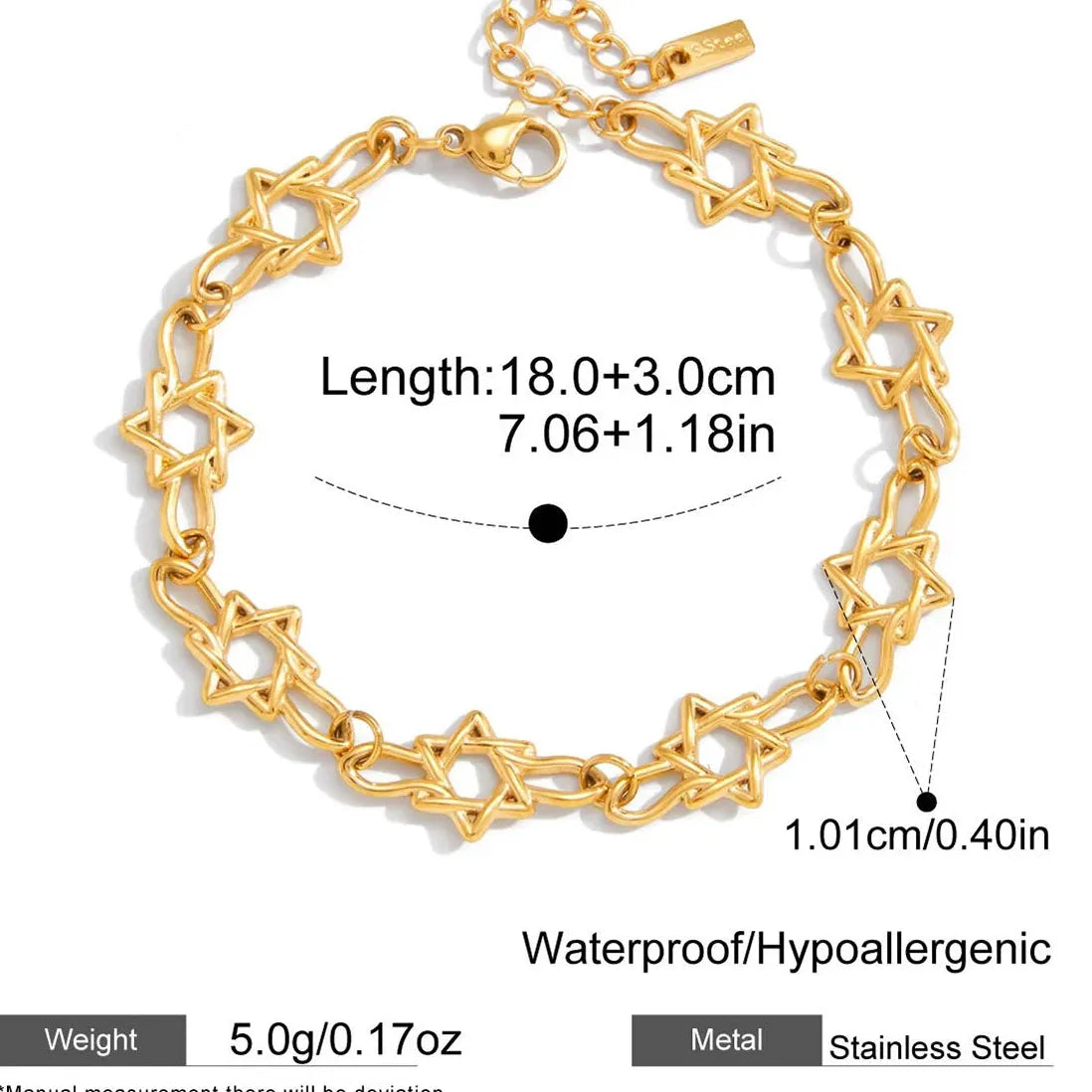 Charm Sparkling Mini Zircon Geometric Heart Tennis Bracelet Women Stainless Steel PVD Gold Plated