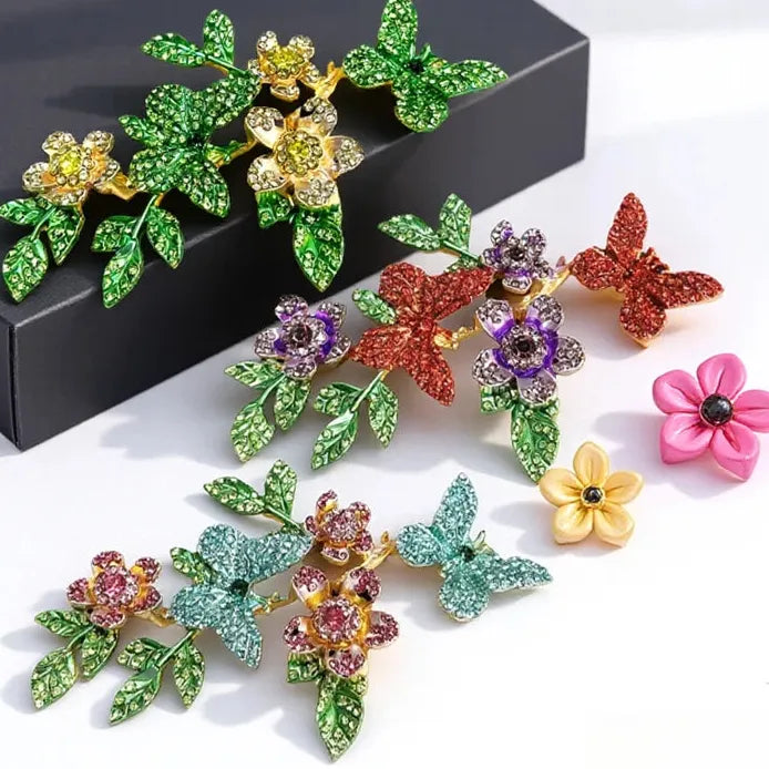 Classic Butterfly Flower Brooch Wedding Gift for Men and Women
