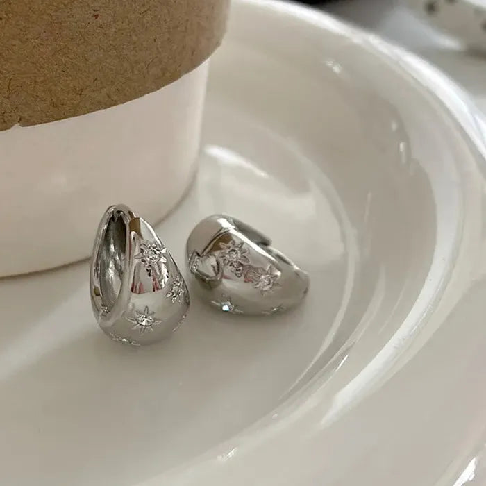 Women's Stainless Steel Geometric Drop Earrings Korean Y2K Luxury Jewelry
