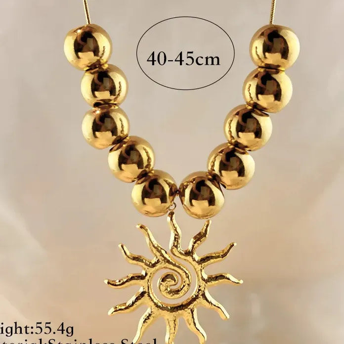 Stainless Steel Geometric Butterfly Pendant Necklace Punk Beaded Jewelry