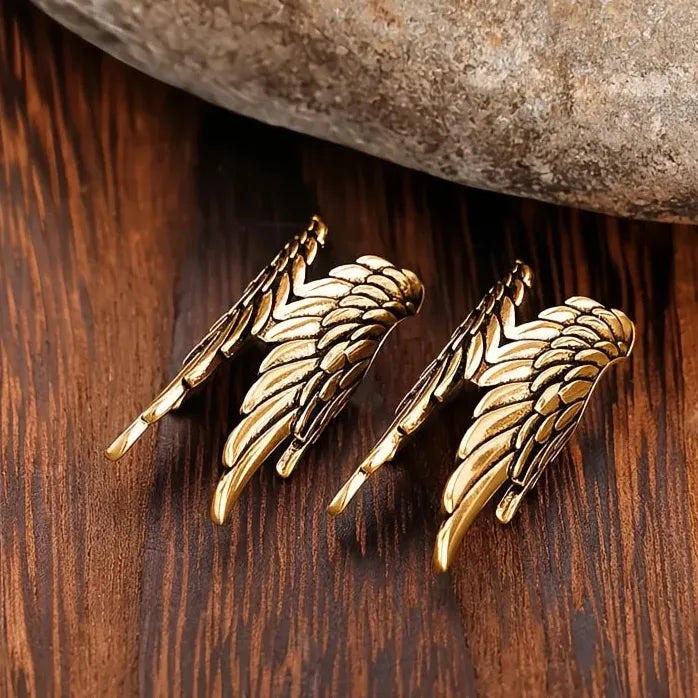 Geometric Wing Clip-On Earrings for Women Non-Piercing Brass Cuffs