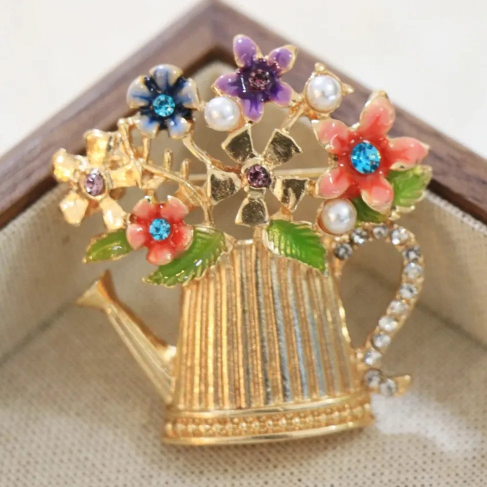 Classic Floral Bouquet Brooch Elegant Jewelry Gift for Women