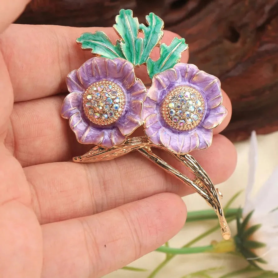Elegant Sunflower Brooch Pin Jewelry Gift for Men & Women