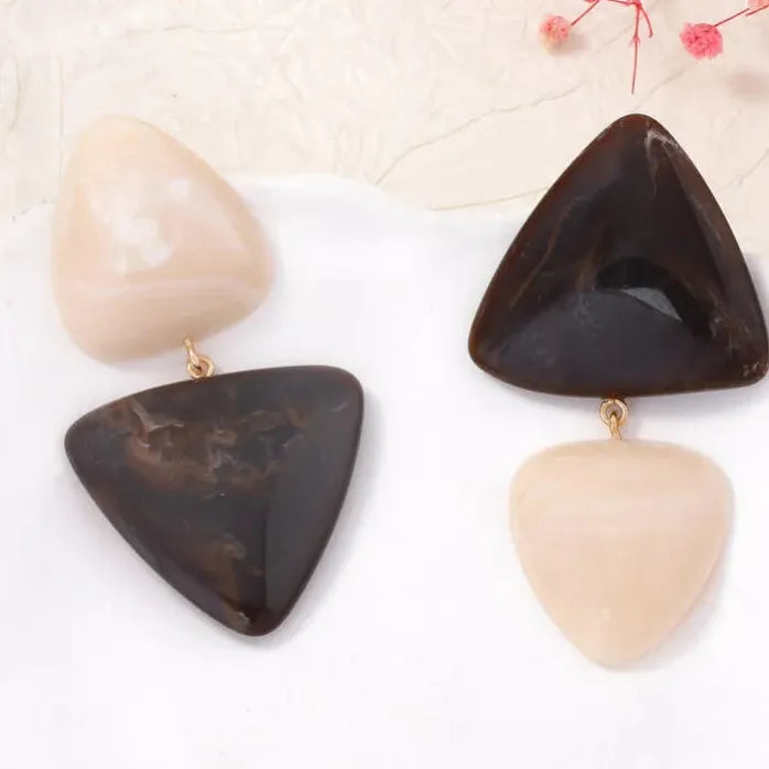 Retro Geometric Triangle Drop Earrings for Women Vintage Style Jewelry