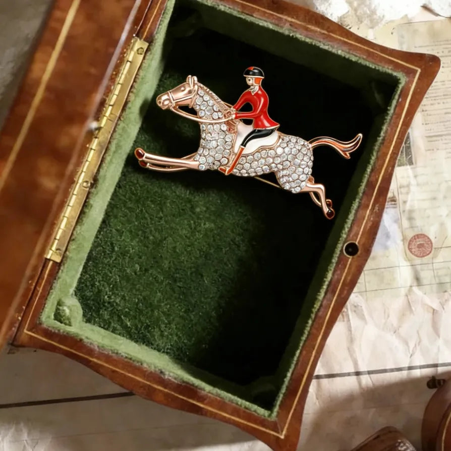 Classic Horse Rider Brooch Elegant Jewelry Gift for Men and Women