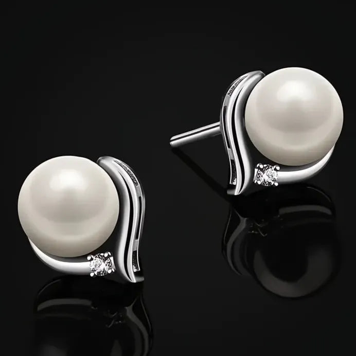 Elegant Imitation Pearl Stud Earrings for Women Wedding Jewelry Chic Design