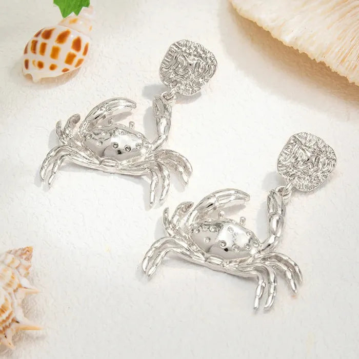Geometric Lobster Crab Drop Earrings for Women Zinc Alloy Jewelry Gift
