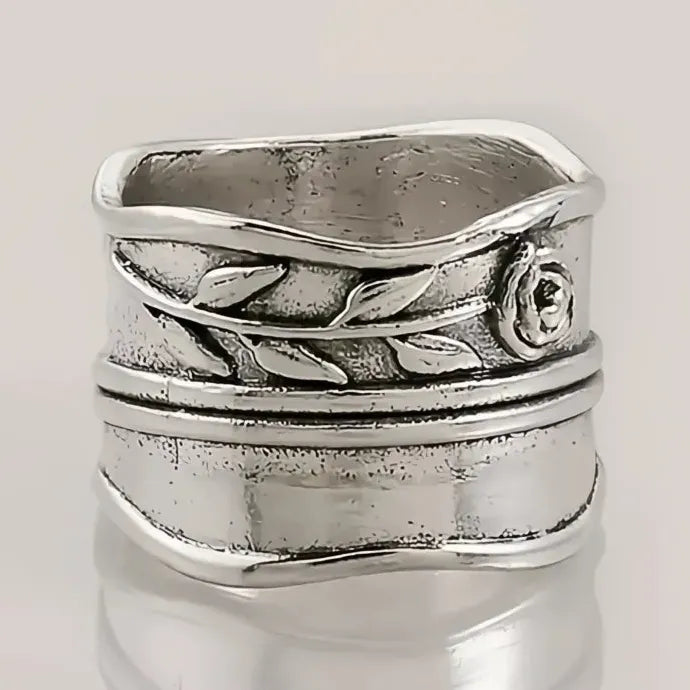 Vintage Irregular Rose Zinc Alloy Ring for Women Party Anniversary Gift Jewelry