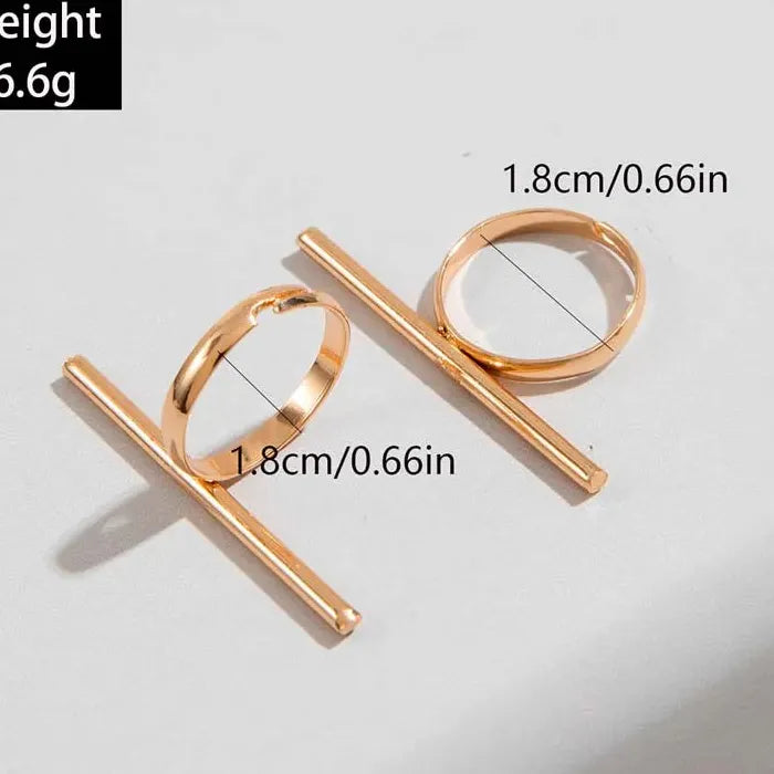 Adjustable Geometric Open Rings for Women Punk Hip Hop Fashion Jewelry