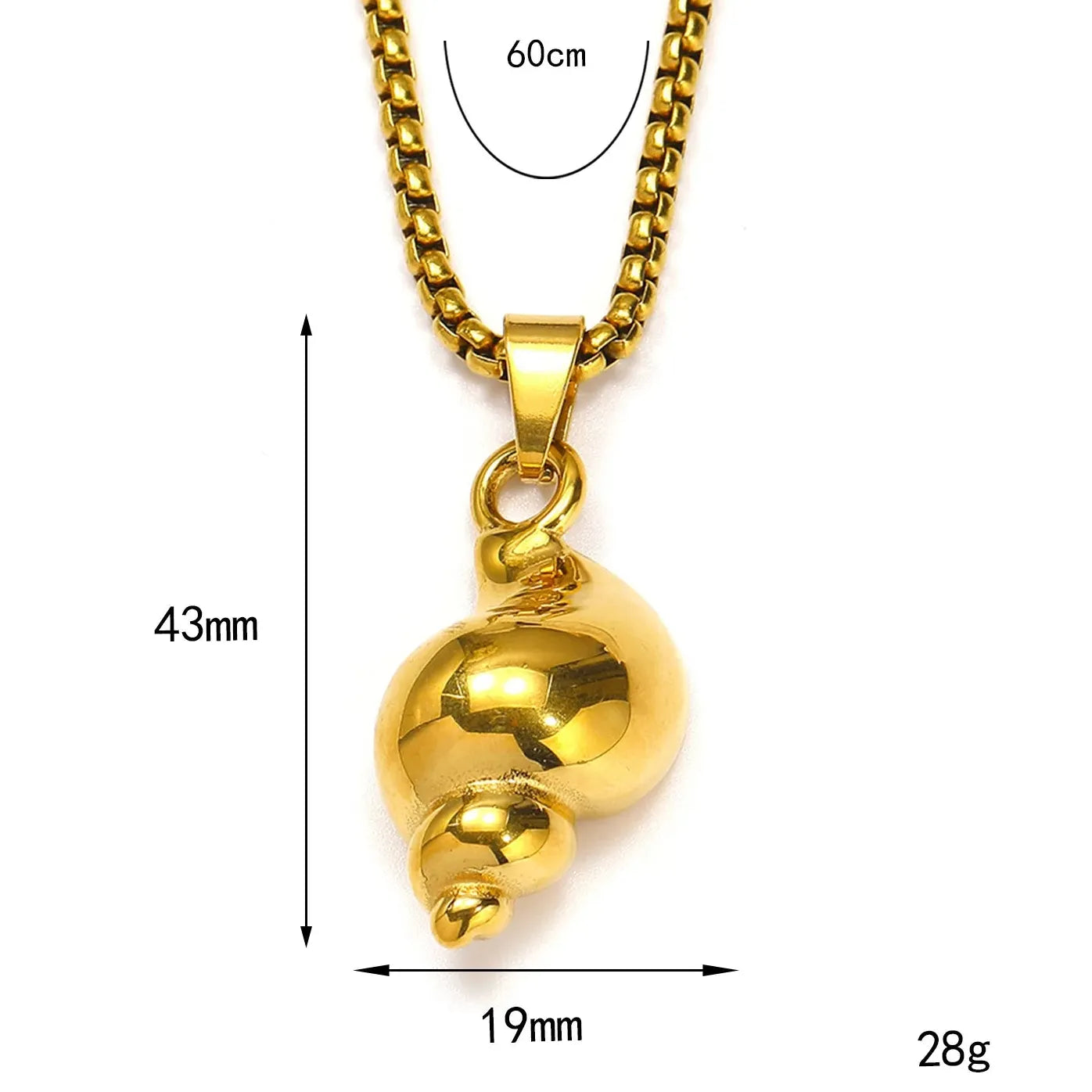 Stainless Steel Hiphop Rock Snail Shell Pendant Necklace Choker Gift Jewelry